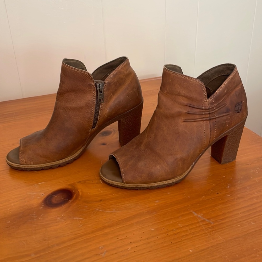 Timberland open toe bootie.  Size 8.